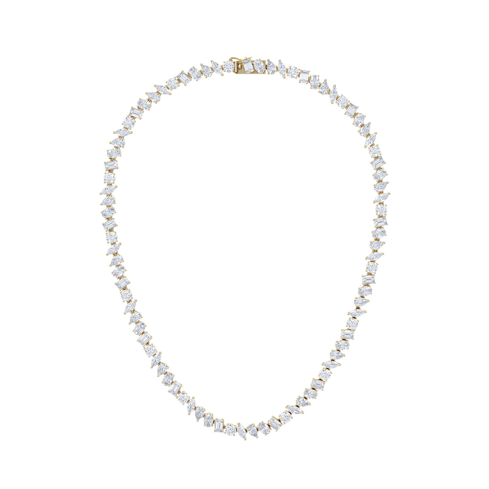 LUXE 27.00ct Lab Diamond Necklace with IGI Certified Mixed-Cut Diamonds in 18K Yellow Gold