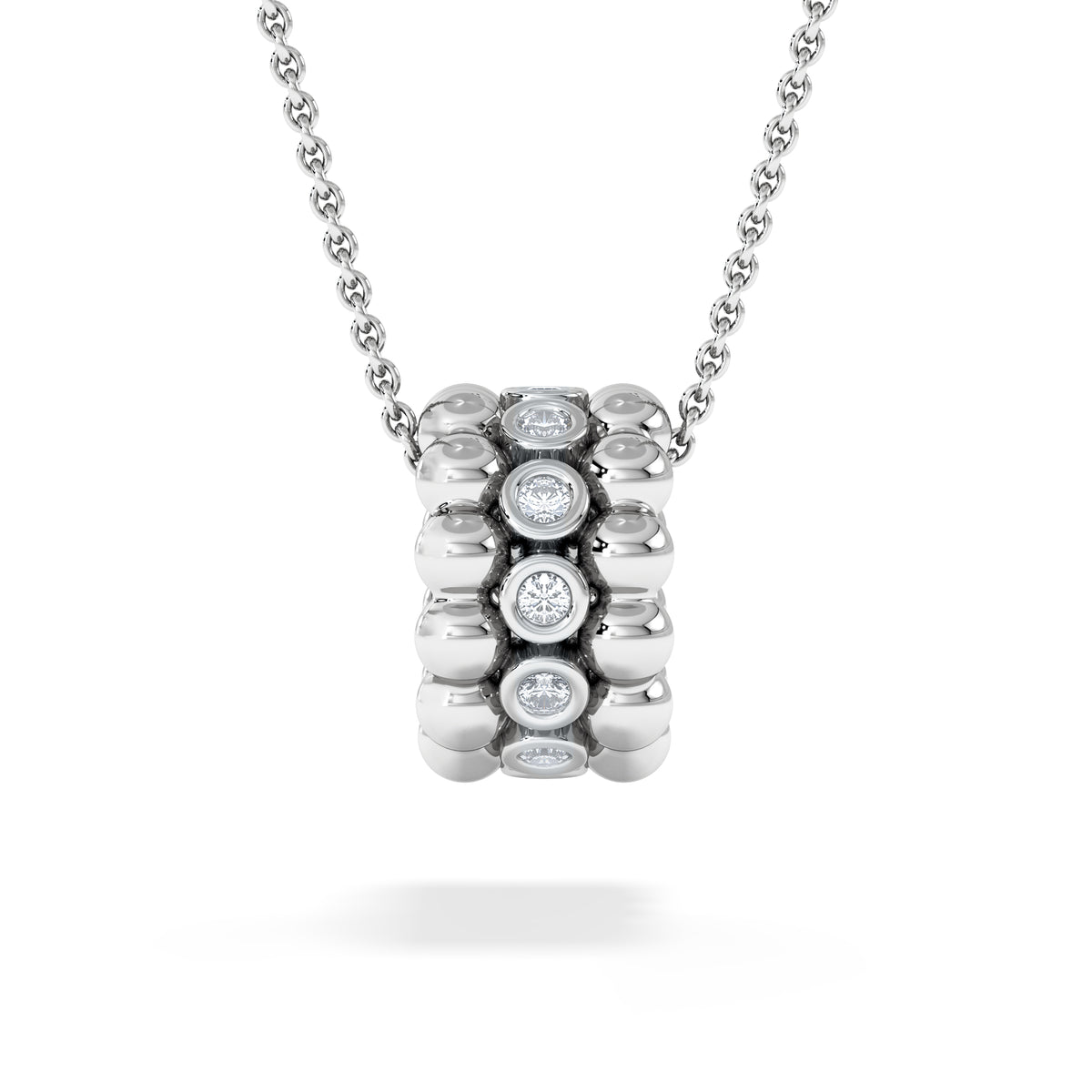 Solis 0.26ct Round Cut Lab Diamond Pendant Necklace in Sterling Silver