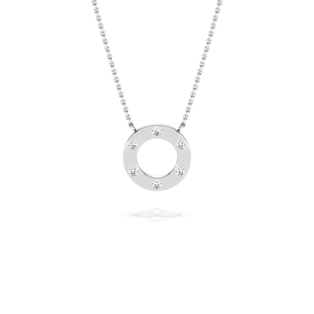 Élan 0.06ct Lab Diamond Circle Necklace in Sterling Silver