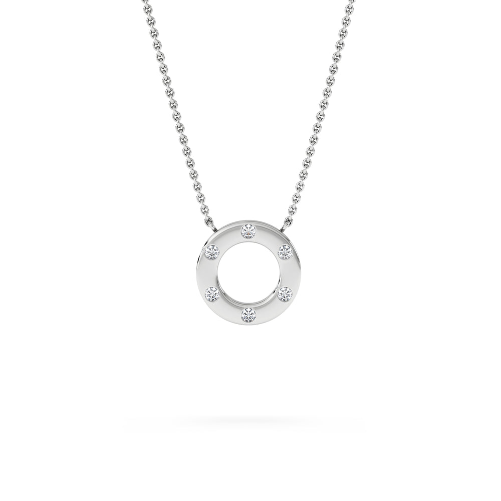 Élan 0.06ct Lab Diamond Circle Necklace in Sterling Silver