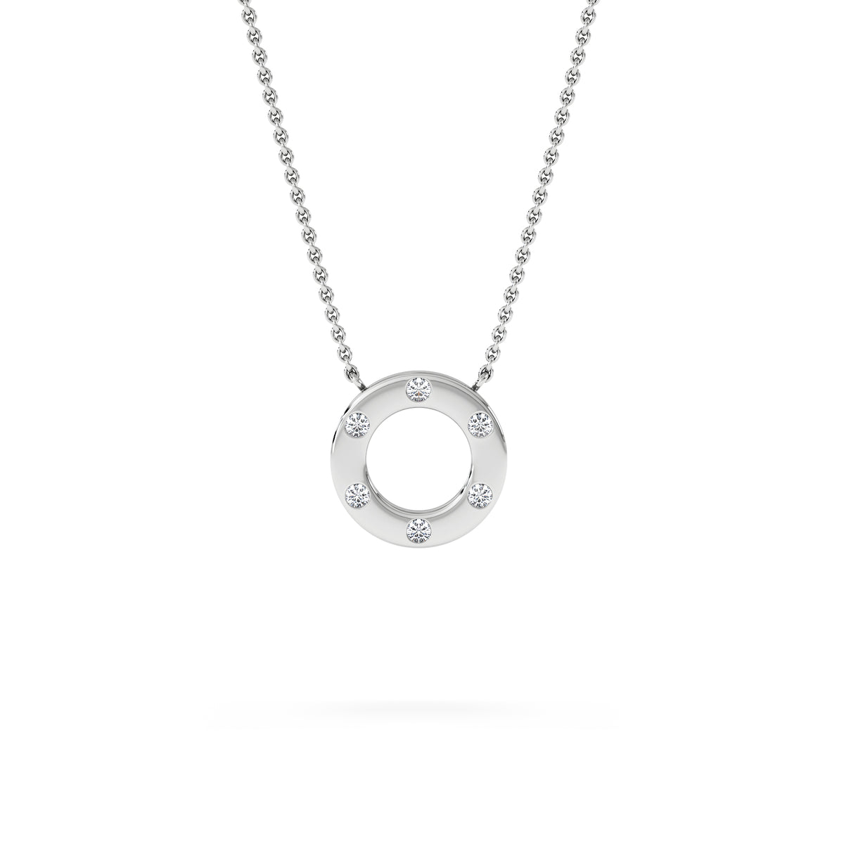 Élan 0.06ct Lab Diamond Circle Necklace in Sterling Silver