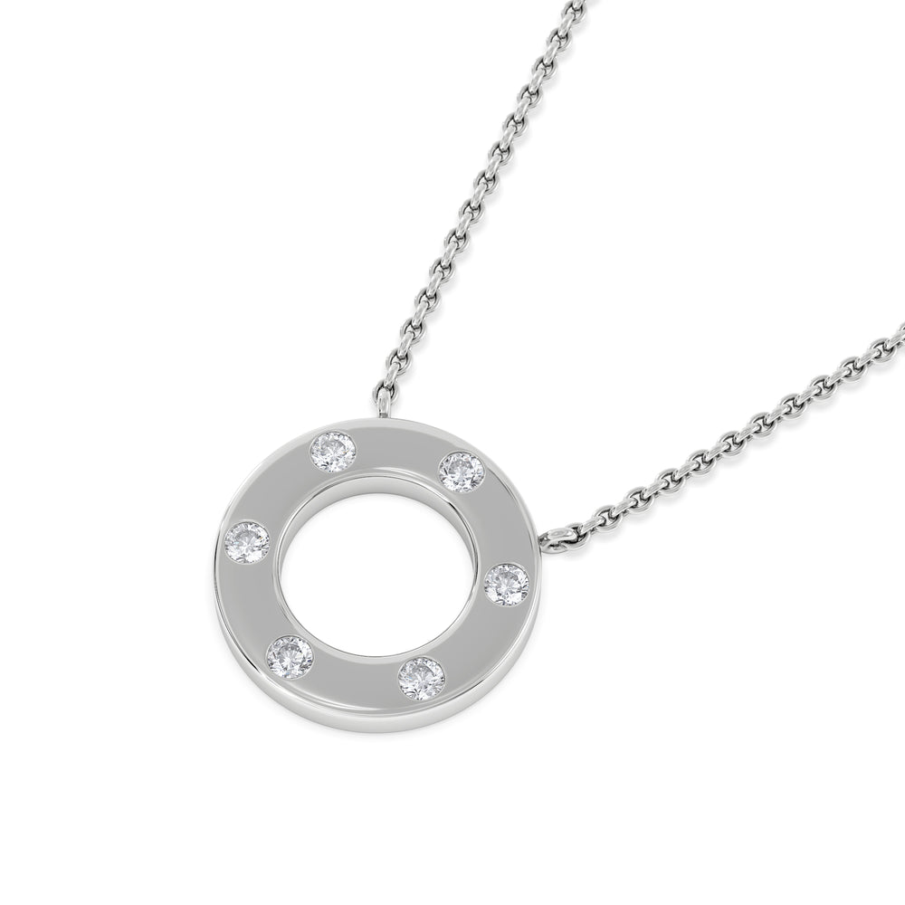 Élan 0.06ct Lab Diamond Circle Necklace in Sterling Silver