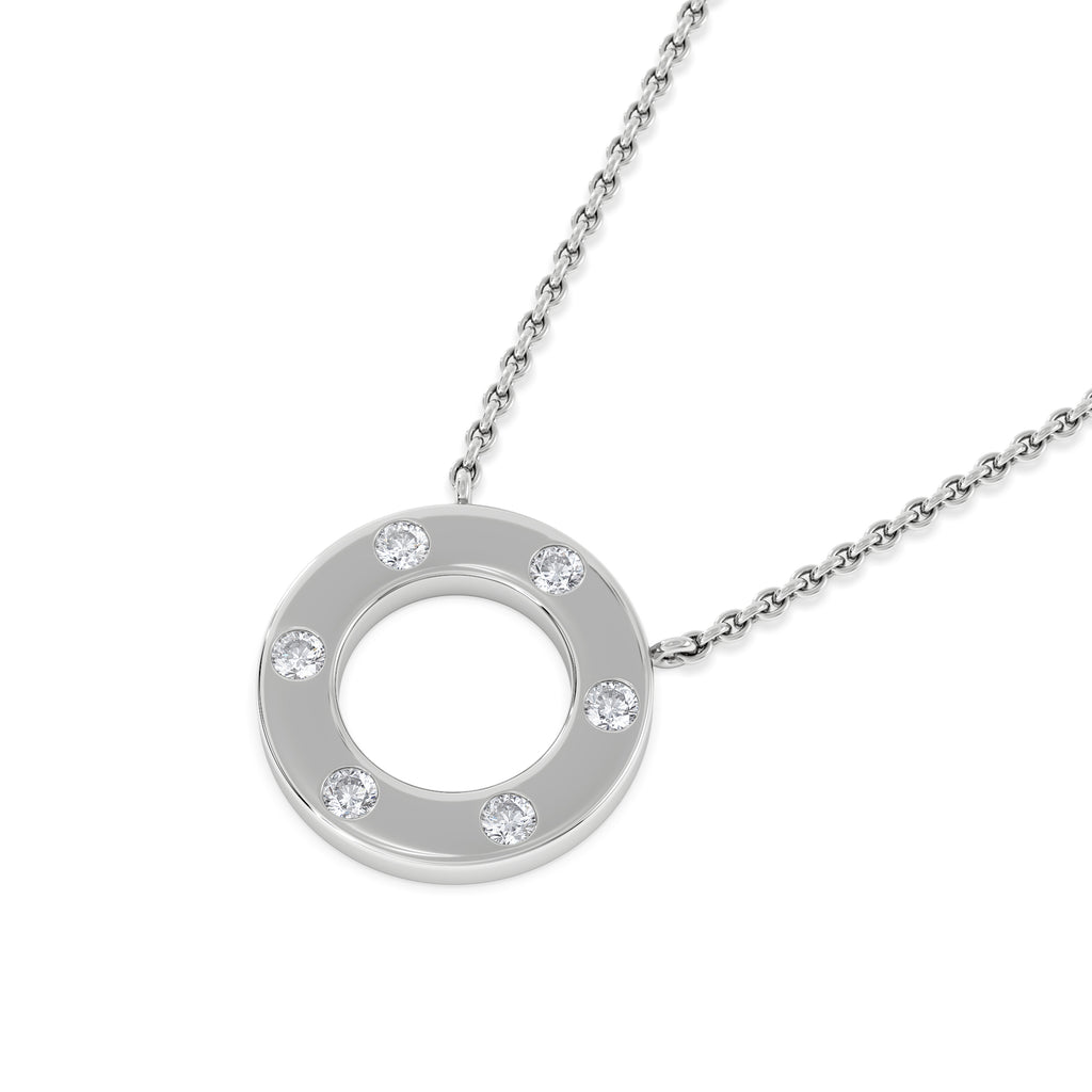 Élan 0.06ct Lab Diamond Circle Necklace in Sterling Silver