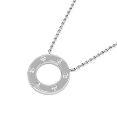 Élan 0.06ct Lab Diamond Circle Necklace in Sterling Silver