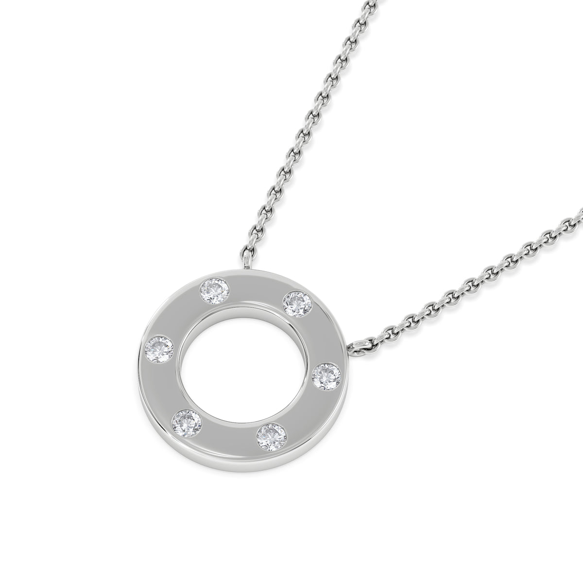 Élan 0.06ct Lab Diamond Circle Necklace in Sterling Silver