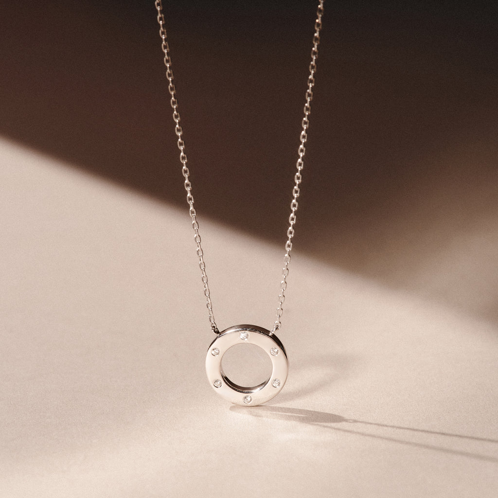 Élan 0.06ct Lab Diamond Circle Necklace in Sterling Silver