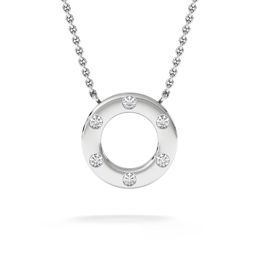 Élan 0.06ct Lab Diamond Circle Necklace in Sterling Silver