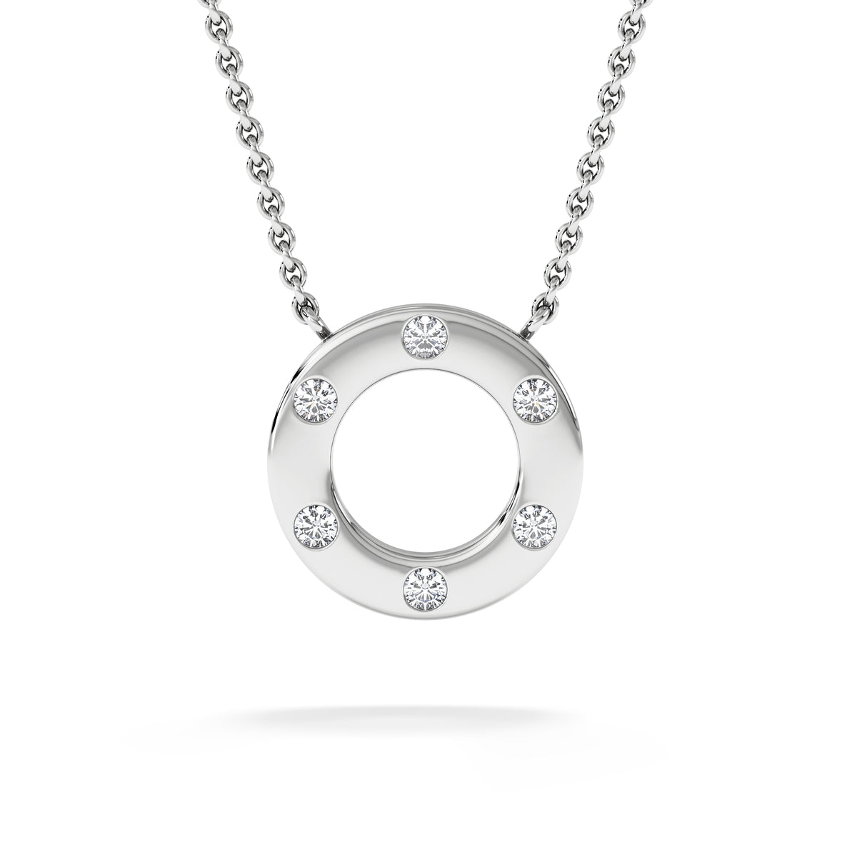 Élan 0.06ct Lab Diamond Circle Necklace in Sterling Silver