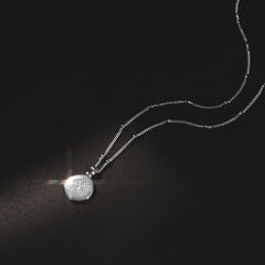 Astrology Aquarius 0.07ct Lab Grown Diamond Medallion Pendant Necklace in Sterling Silver