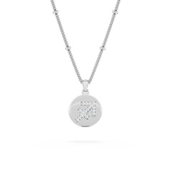 Astrology Sagittarius 0.07ct Lab Grown Diamond Medallion Pendant Necklace in Sterling Silver
