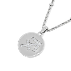 Astrology Sagittarius 0.07ct Lab Grown Diamond Medallion Pendant Necklace in Sterling Silver