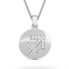 Astrology Sagittarius 0.07ct Lab Grown Diamond Medallion Pendant Necklace in Sterling Silver