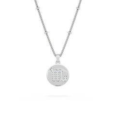 Astrology Scorpio 0.07ct Lab Grown Diamond Medallion Pendant Necklace in Sterling Silver