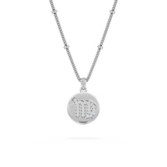 Astrology Virgo 0.07ct Lab Grown Diamond Medallion Pendant Necklace in Sterling Silver