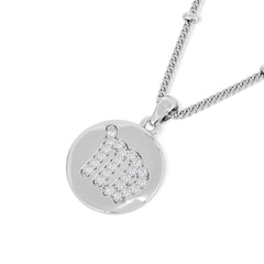 Astrology Virgo 0.07ct Lab Grown Diamond Medallion Pendant Necklace in Sterling Silver