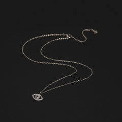 Evil Eye 0.21ct Sapphire and Lab Diamond Pendant Necklace in in Sterling Silver