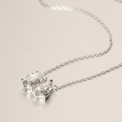 Moi et Toi Lab Diamond Oval 1.50ct + Pear 1.50ct Necklace