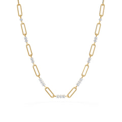 Paperclip 1.50ct Lab Diamond Link Necklace in 18K Yellow Gold