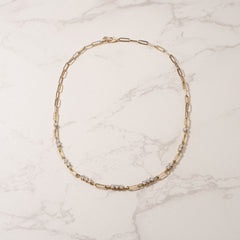 Paperclip 1.50ct Lab Diamond Link Necklace in 18K Yellow Gold