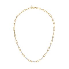 Paperclip 1.50ct Lab Diamond Link Necklace in 18K Yellow Gold