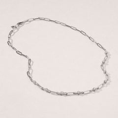 Paperclip 0.74ct Lab Diamond Link Necklace in 18K White Gold