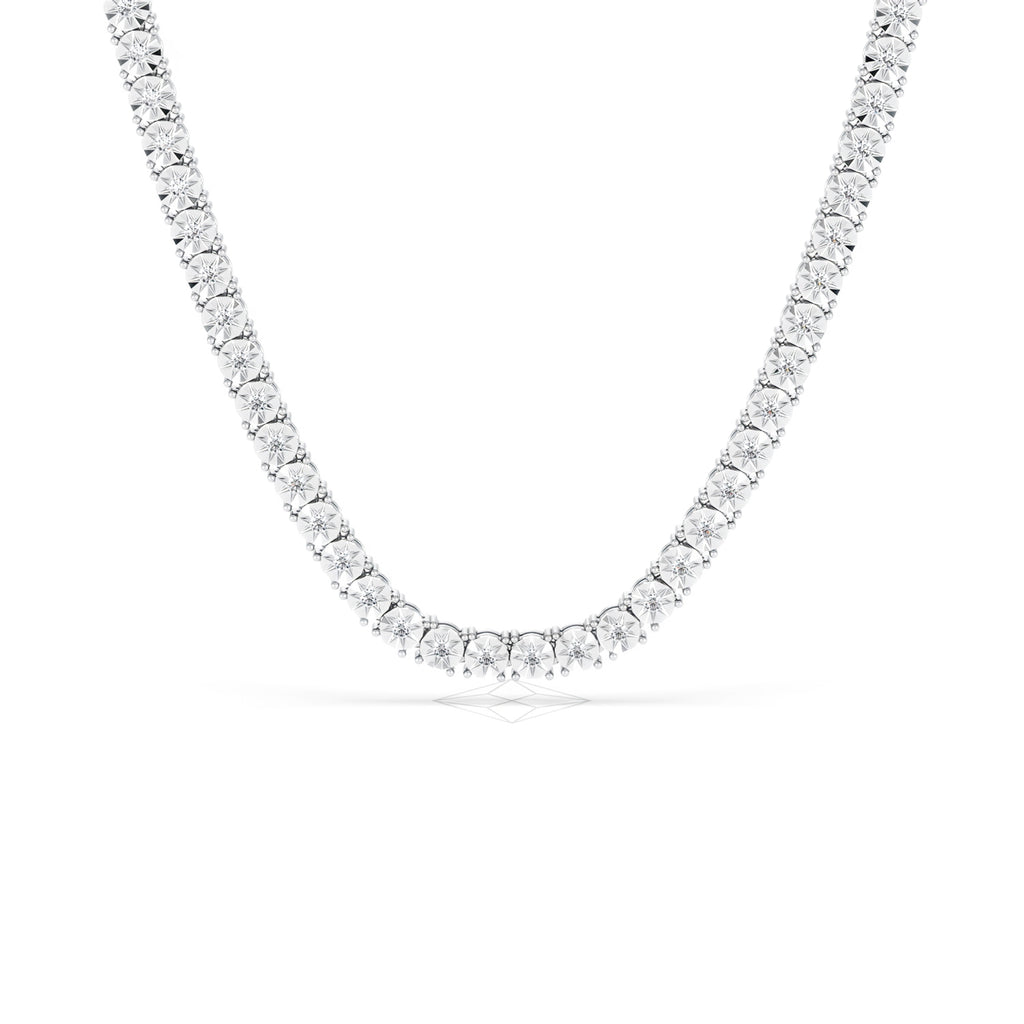 Brilliance 2.50ct Round Cut Lab Diamond Tennis Necklace in Sterling Silver