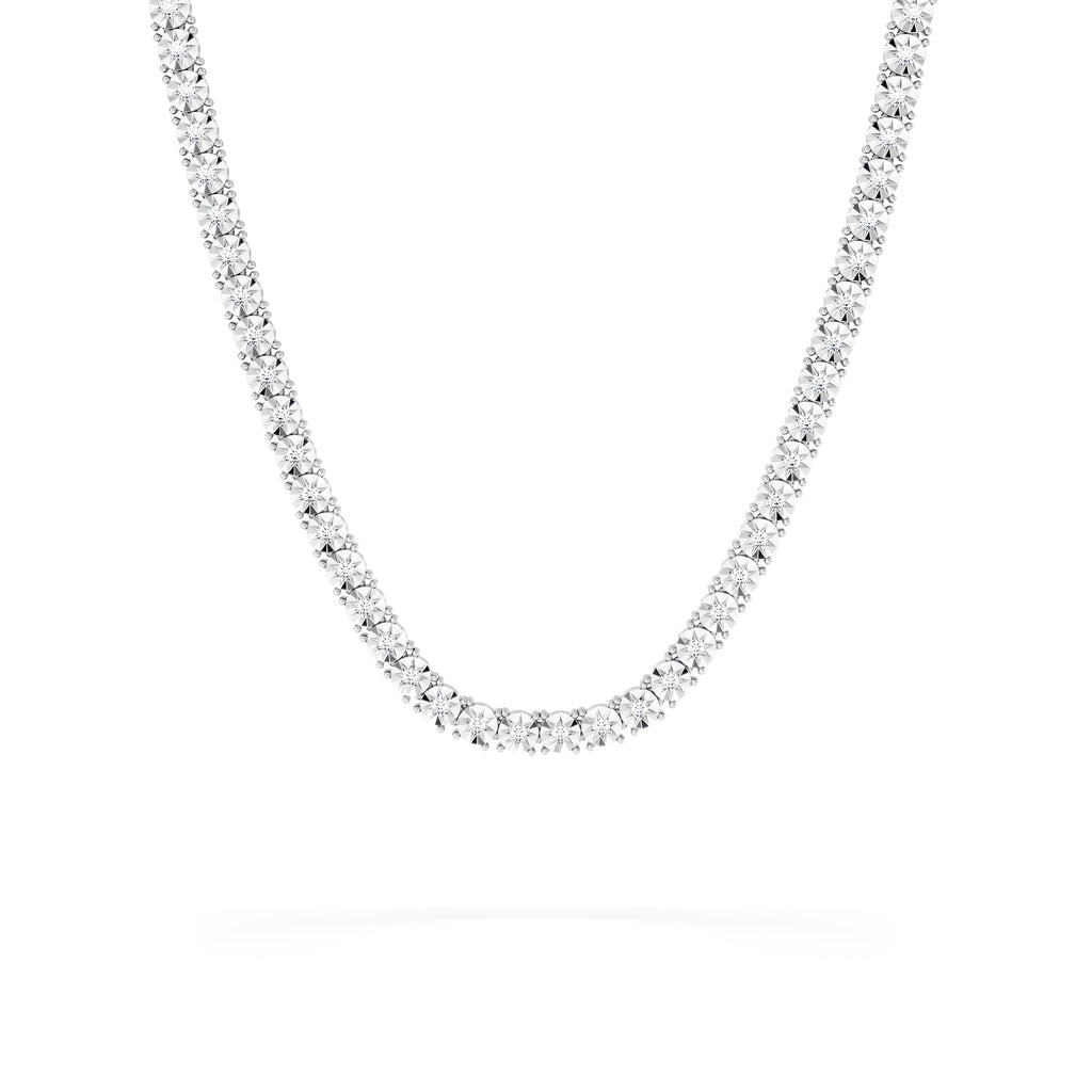 Brilliance 2.50ct Round Cut Lab Diamond Tennis Necklace in Sterling Silver