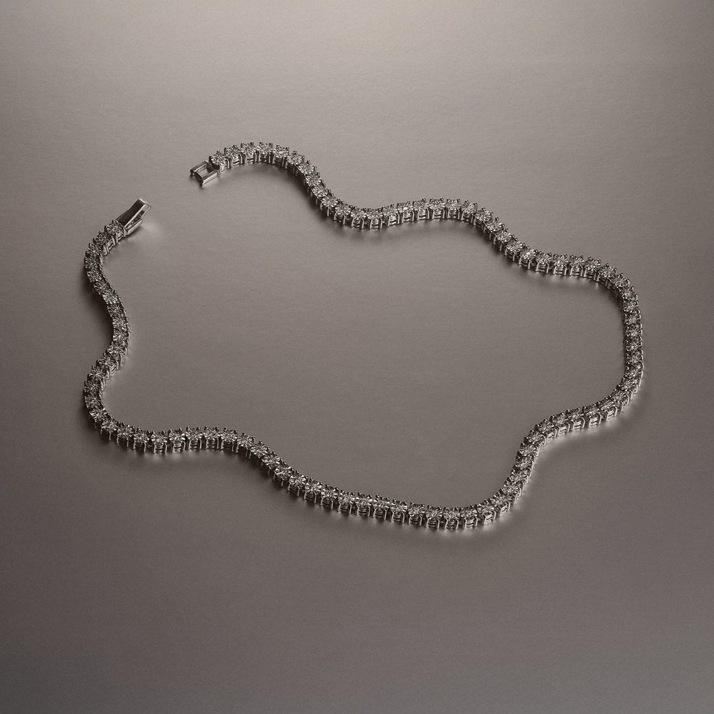 Brilliance 2.50ct Round Cut Lab Diamond Tennis Necklace in Sterling Silver