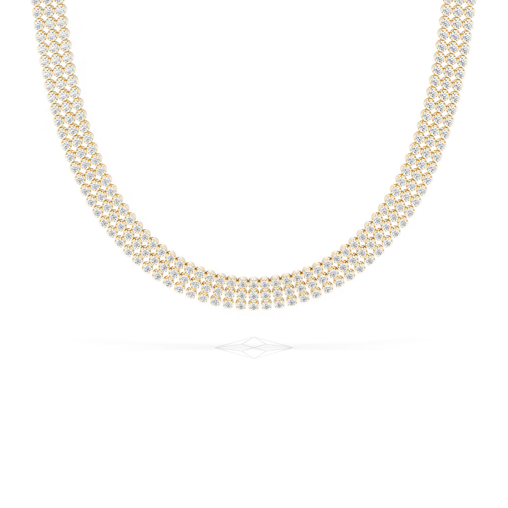 Soirée 7.25ct Round Cut Lab Diamond Choker Necklace in 18K Yellow Gold