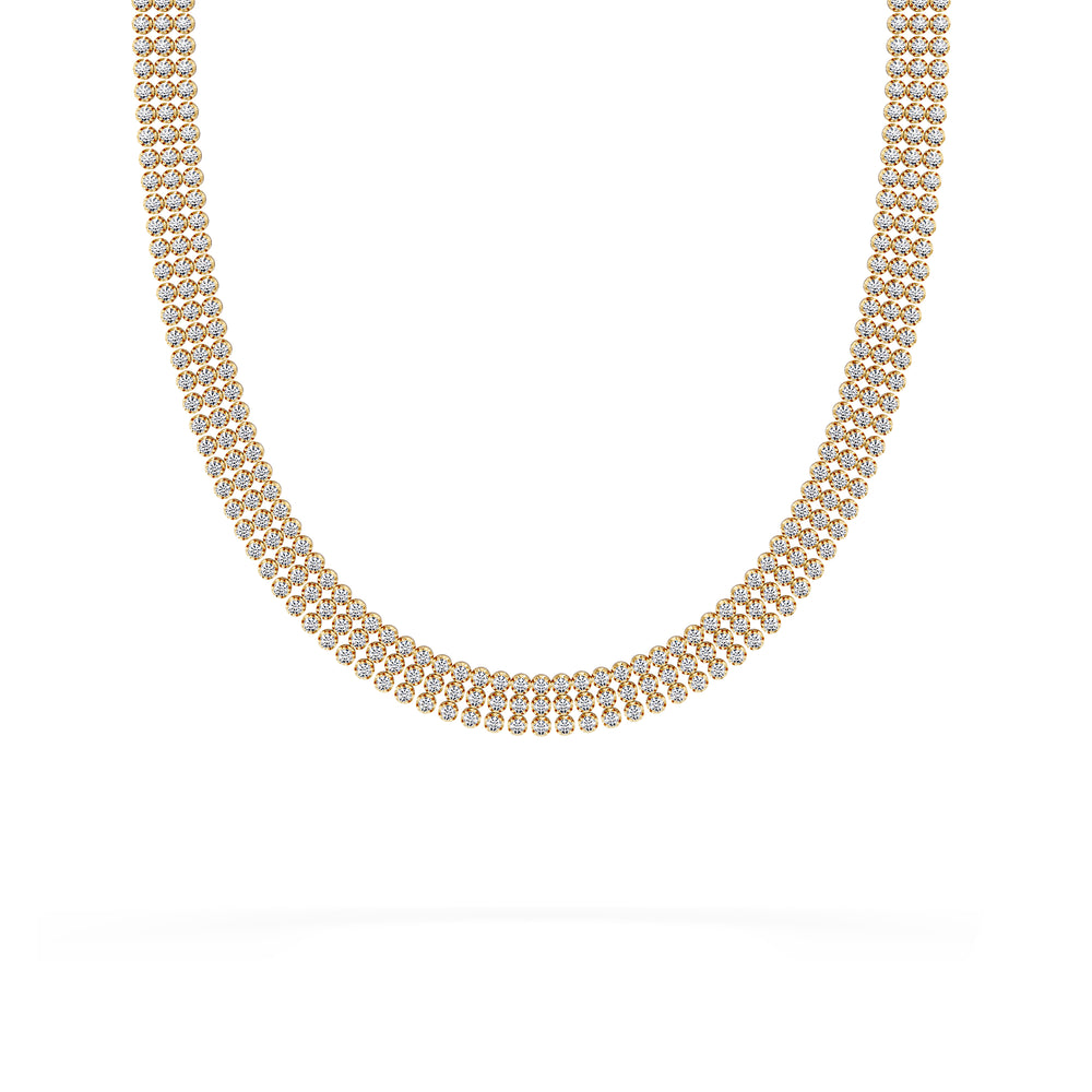 Soirée 7.25ct Round Cut Lab Diamond Choker Necklace in 18K Yellow Gold