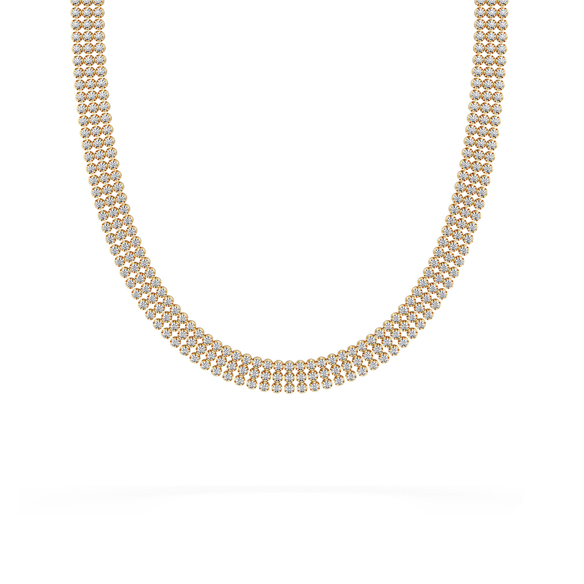 Soirée 7.25ct Round Cut Lab Diamond Choker Necklace in 18K Yellow Gold