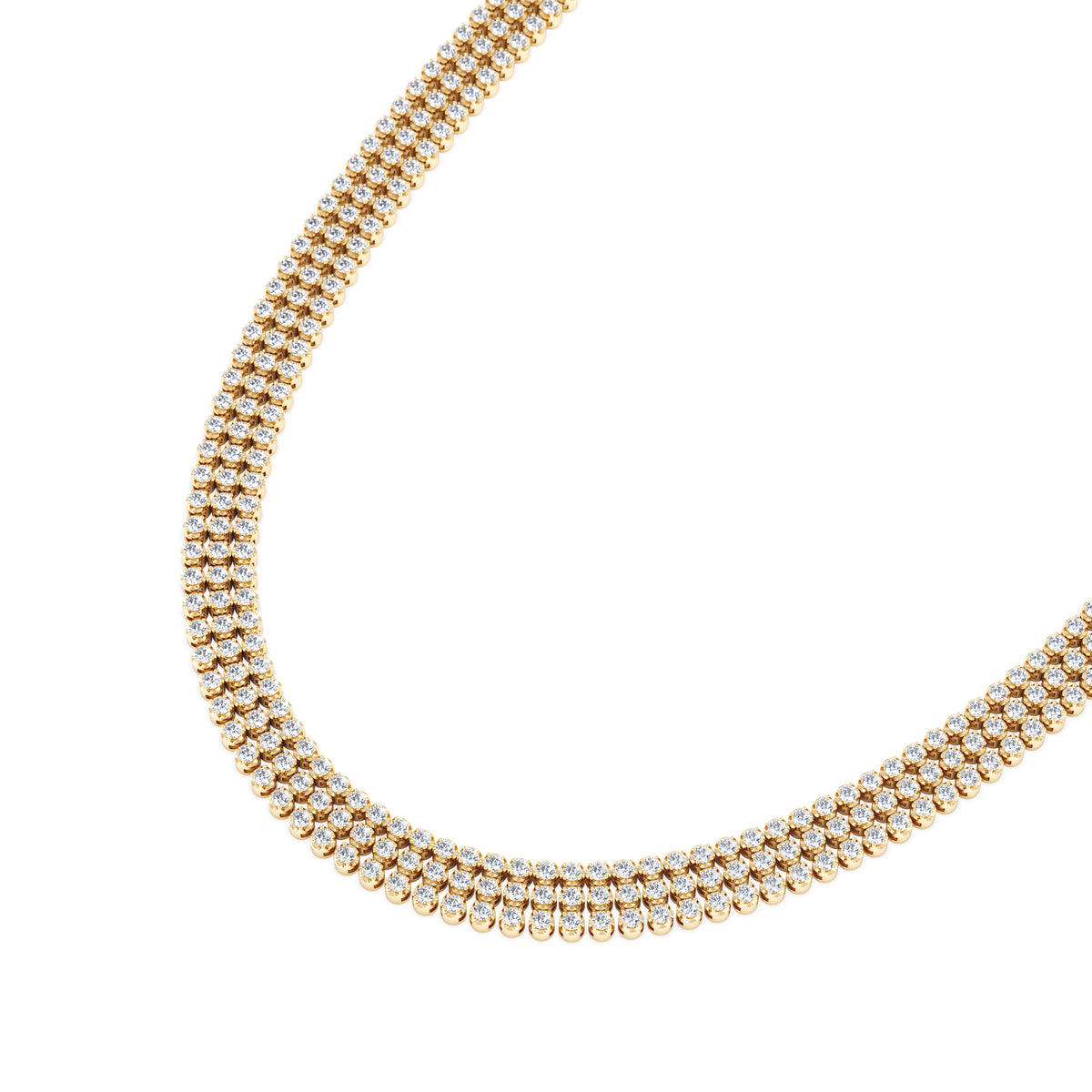 Soirée 7.25ct Round Cut Lab Diamond Choker Necklace in 18K Yellow Gold