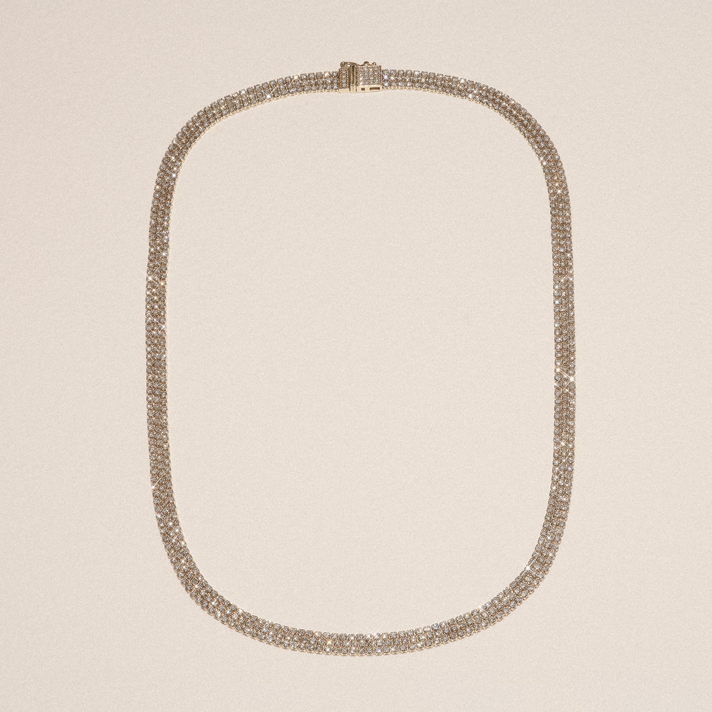 Soirée 7.25ct Round Cut Lab Diamond Choker Necklace in 18K Yellow Gold