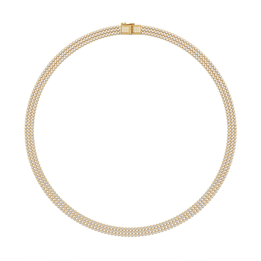 Soirée 7.25ct Round Cut Lab Diamond Choker Necklace in 18K Yellow Gold