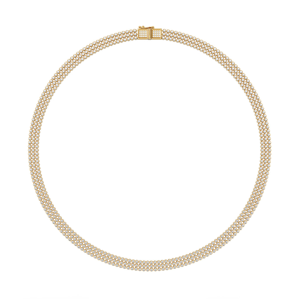 Soirée 7.25ct Round Cut Lab Diamond Choker Necklace in 18K Yellow Gold