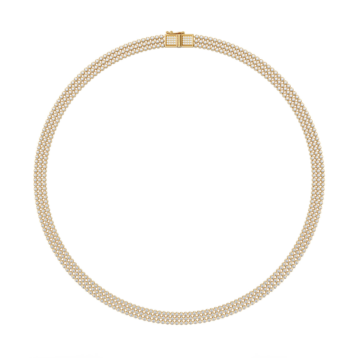 Soirée 7.25ct Round Cut Lab Diamond Choker Necklace in 18K Yellow Gold
