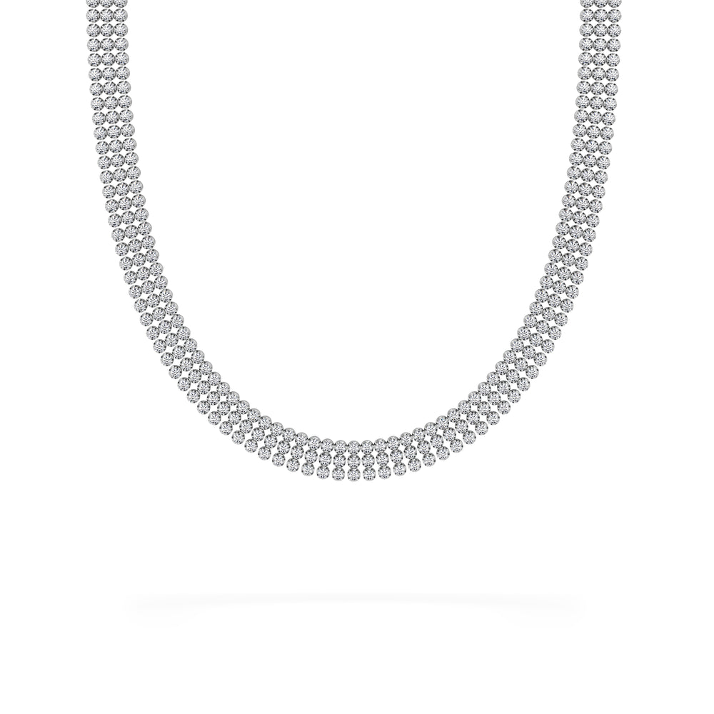 Soirée 7.25ct Round Cut Lab Diamond Choker Necklace in 18K White Gold