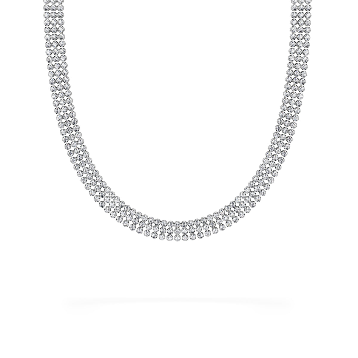 Soirée 7.25ct Round Cut Lab Diamond Choker Necklace in 18K White Gold
