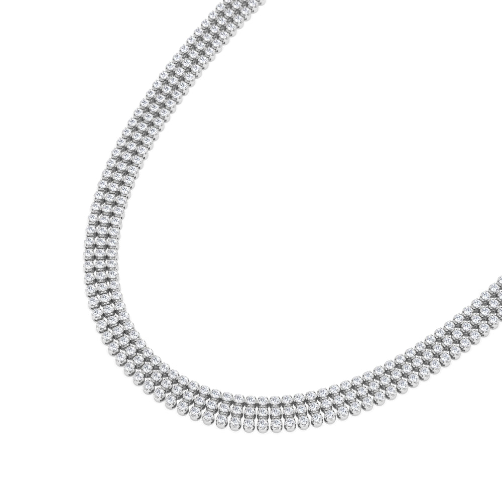 Soirée 7.25ct Round Cut Lab Diamond Choker Necklace in 18K White Gold