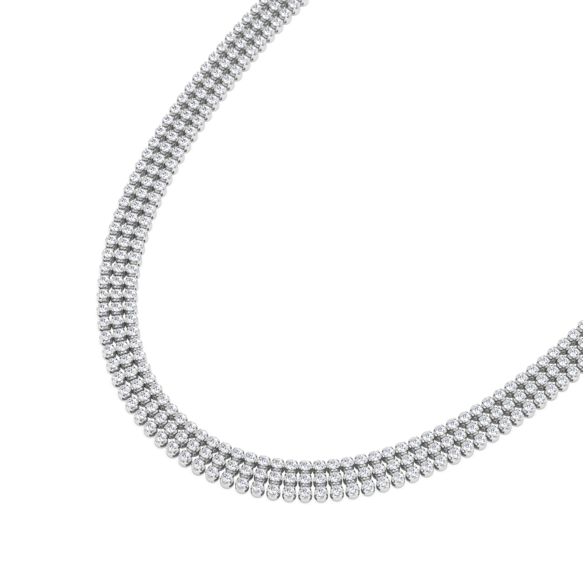 Soirée 7.25ct Round Cut Lab Diamond Choker Necklace in 18K White Gold