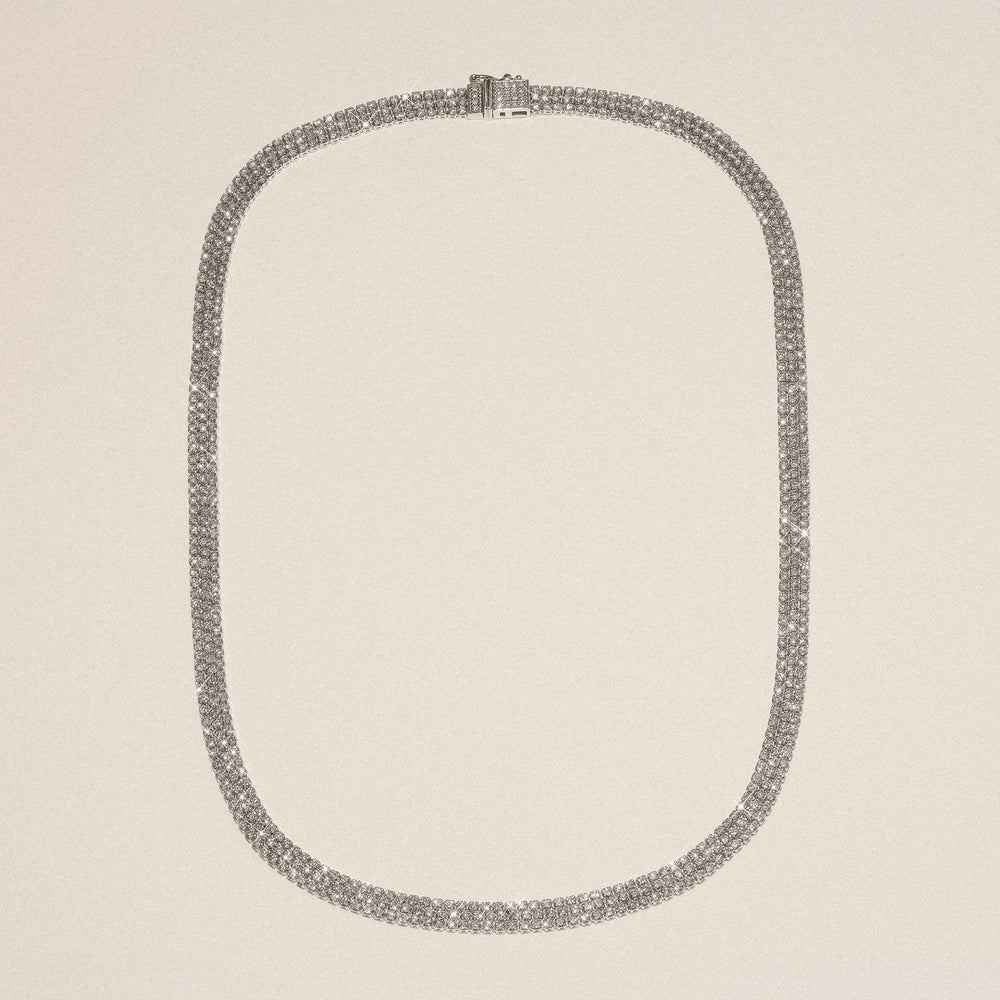 Soirée 7.25ct Round Cut Lab Diamond Choker Necklace in 18K White Gold