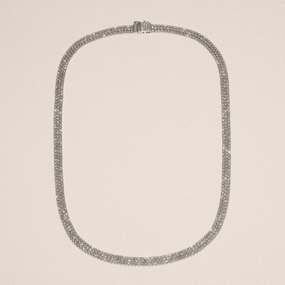 Soirée 7.25ct Round Cut Lab Diamond Choker Necklace in 18K White Gold