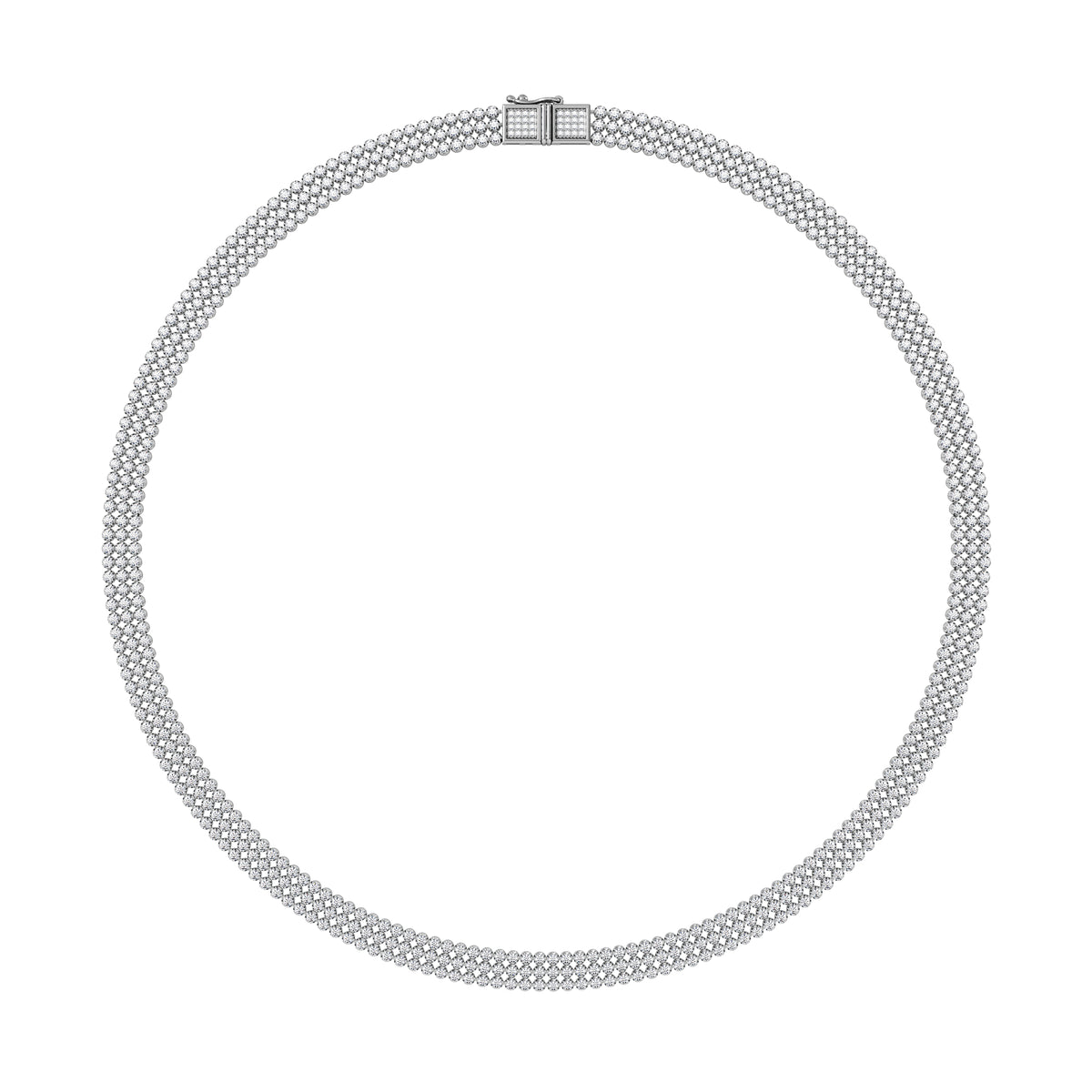 Soirée 7.25ct Round Cut Lab Diamond Choker Necklace in 18K White Gold