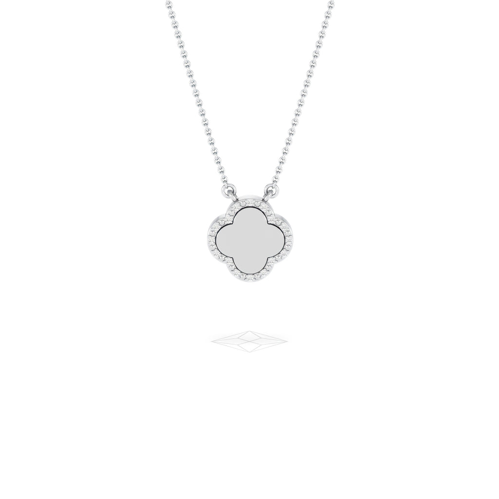 Florence 0.06ct Lab Diamond Halo Necklace in Sterling Silver