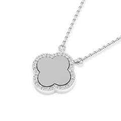 Florence 0.06ct Lab Diamond Halo Necklace in Sterling Silver