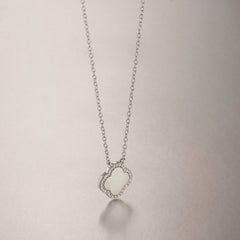 Florence 0.06ct Lab Diamond Halo Necklace in Sterling Silver