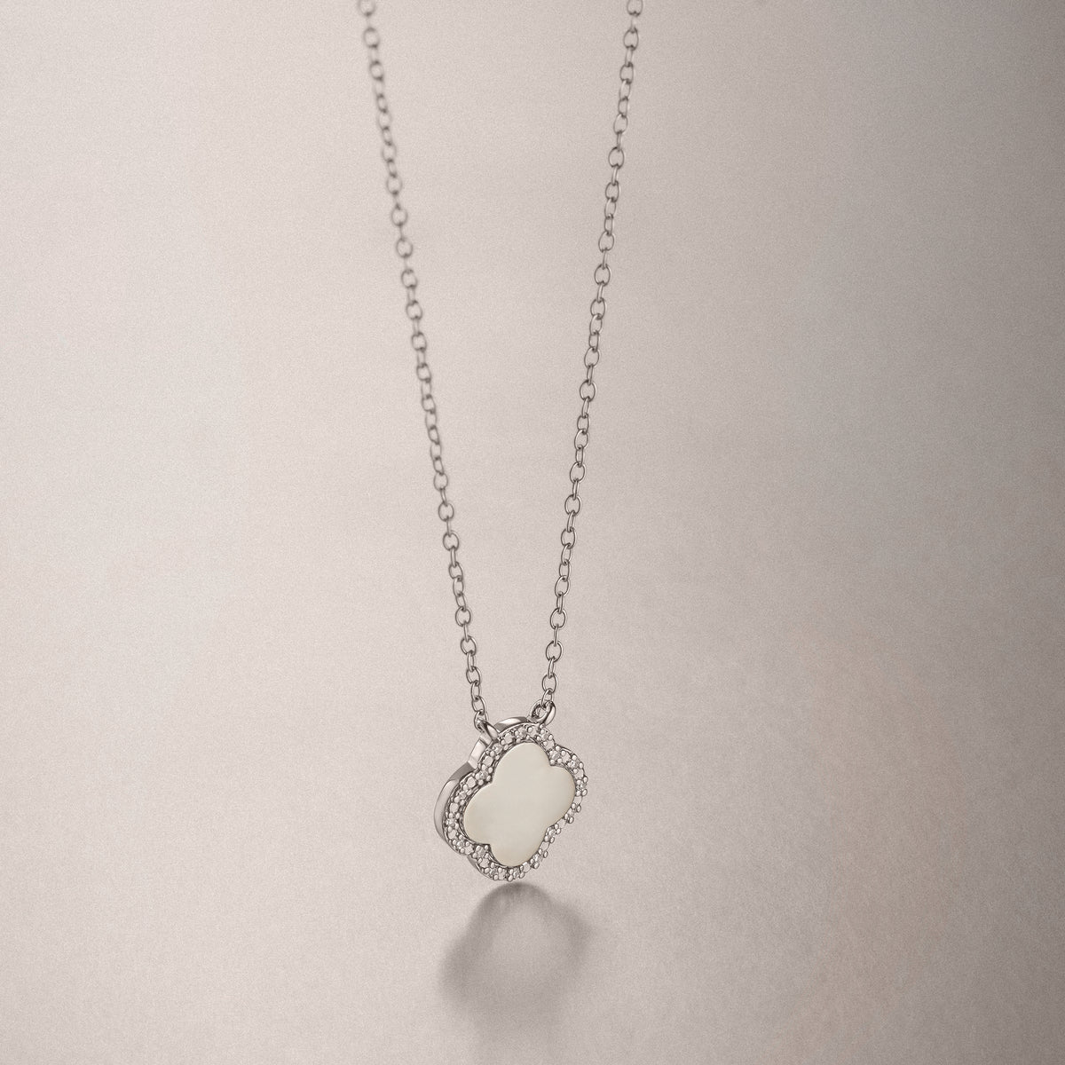 Florence 0.06ct Lab Diamond Halo Necklace in Sterling Silver