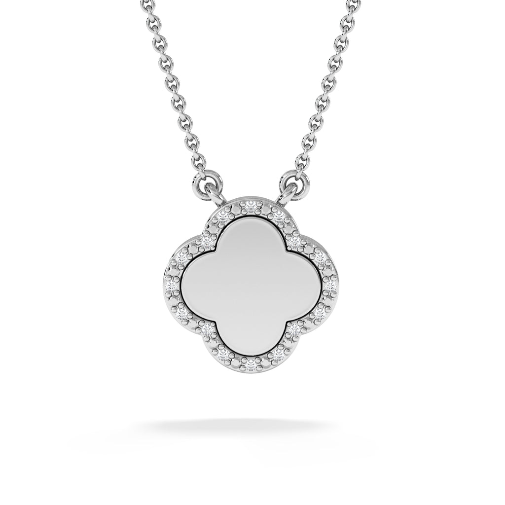 Florence 0.06ct Lab Diamond Halo Necklace in Sterling Silver