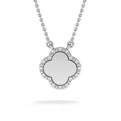 Florence 0.06ct Lab Diamond Halo Necklace in Sterling Silver
