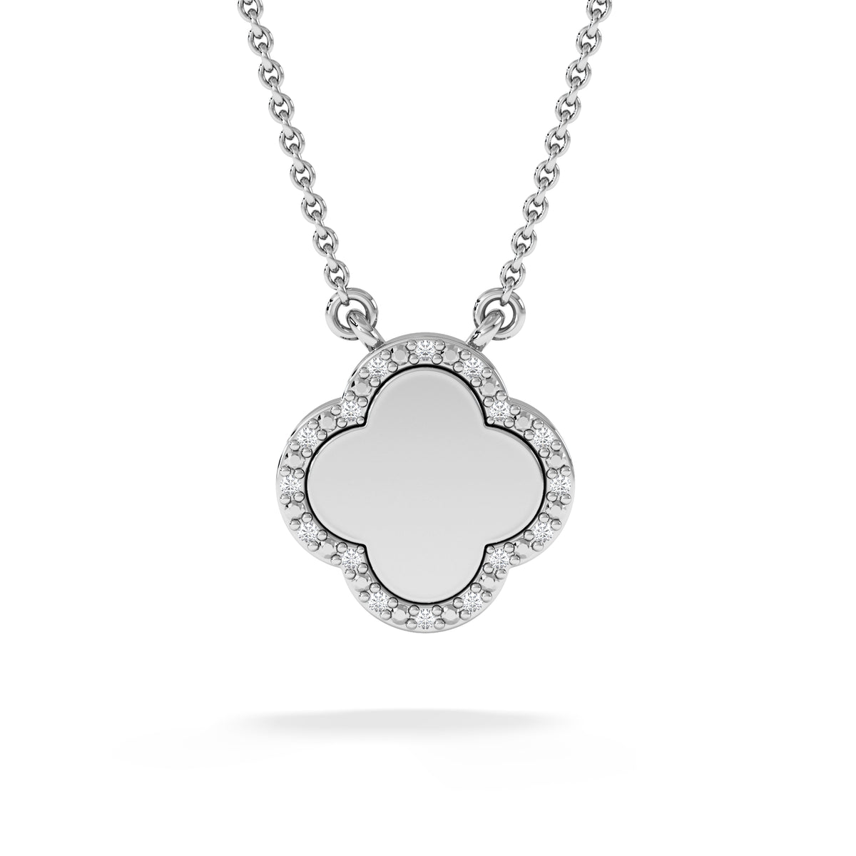 Florence 0.06ct Lab Diamond Halo Necklace in Sterling Silver